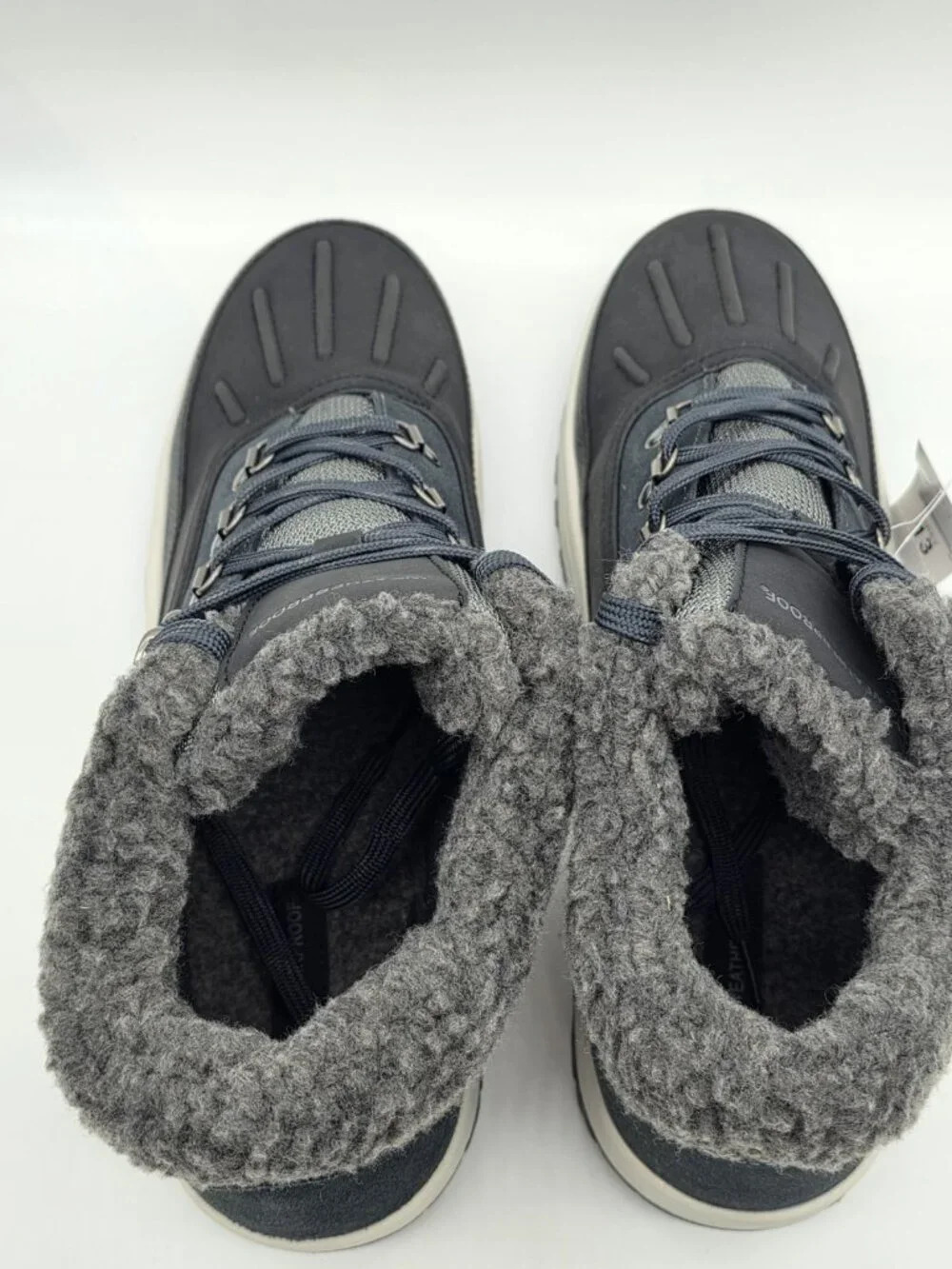 Weatherproof Mens Landon Sneaker Boots Size 13 Gray Lined Suede Memory Foam Shoe